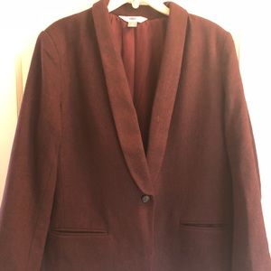 Maroon tweed blazer